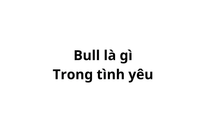 Bull là gì trong tình yêu?