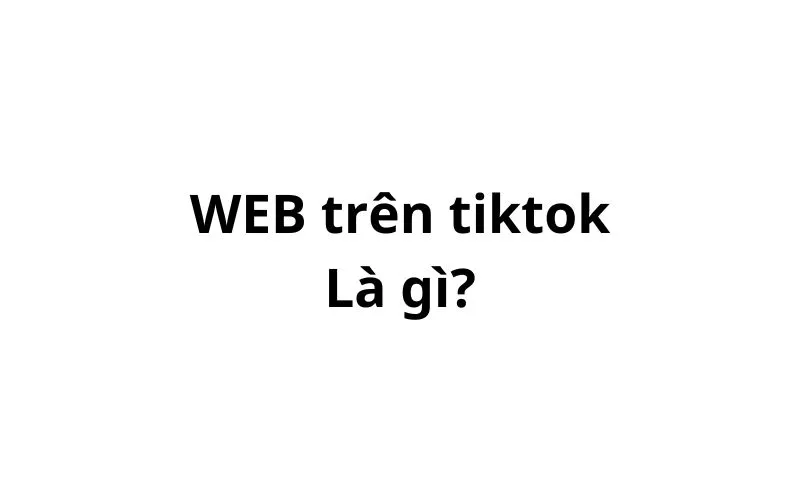 WEB là gì trên tiktok? viết tắt của từ gì?