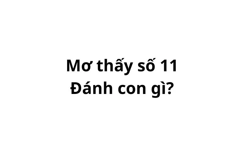 Mơ thấy số 11 đánh con gì? có điềm gì không?