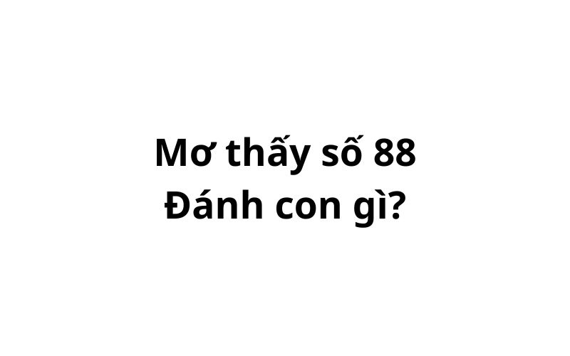 Mơ thấy số 88 đánh con gì? có điềm gì không?